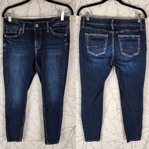 Silver Elyse Dark Wash Stretch Denim Low Rise Skinny Jeans